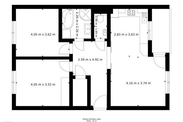 Byt 3+KK (79m2) s balkonem, sklepem a šatnou, Tišnov, Formánkova 1867