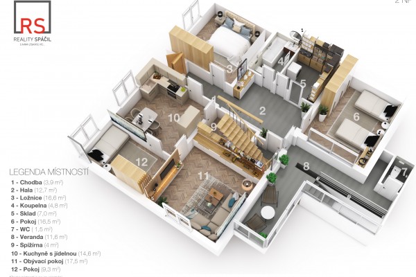 Prodej podsklepeného  RD 4+1 (120m2) s uzavřeným dvorem, zahradou, stodolou a ovocným sadem, Lažánky u Veverské Bítýšky.