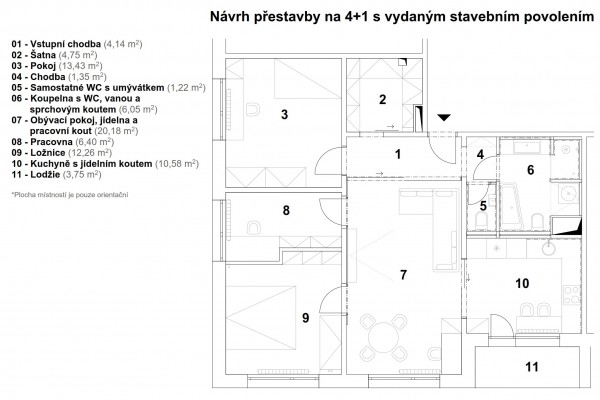 Prodej bytu 3+1 (86m2), Brno, Jundrov, Šeříková 34