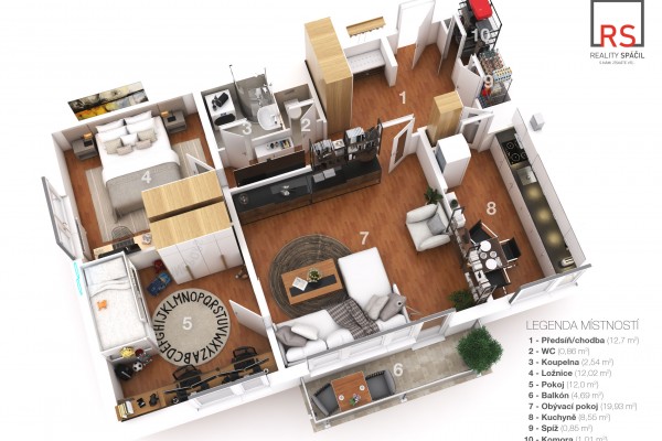 Prodej bytu 3+1 (76m2), U Pošty 3, Brno – Starý Lískovec