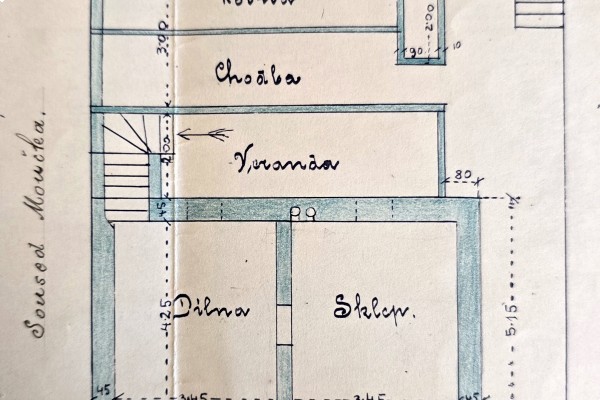 Prodej RD 2KK (56m2) na pozemku 245m2 , Bílovice nad Svitavou, ul. Husova 490 + nedaleká zahrada o výměře 819m2.