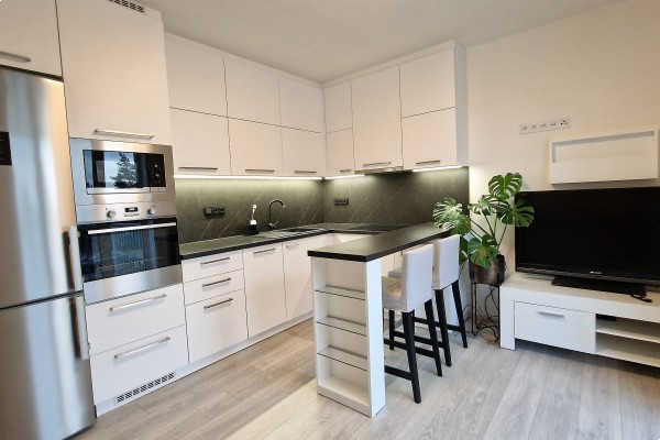 Prodej novostavby bytu 2KK (40m2) s balkonem, sklepem a vlastním parkovacím místem přímo u domu.