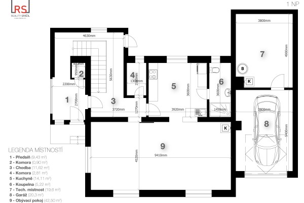 Prodej RD 4+1 (206m2) na pozemku o výměře 1.287m2, Vícov 150